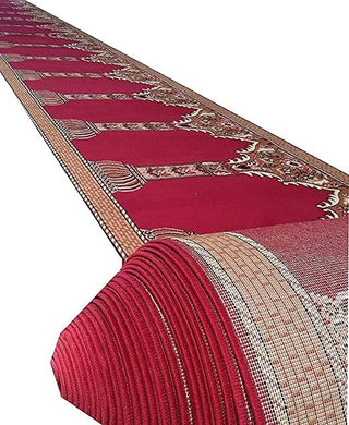 Fajr Red Janamaz Carpet for Masjid and Mosque Prayer Mat– Soft and Comfortable