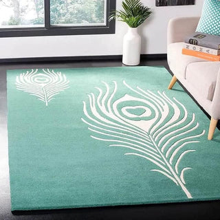 Green feather Hand Tufted Carpet