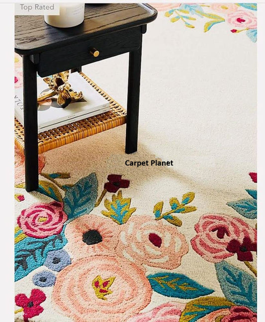 Sky-Pink Hand Tufted Carpet