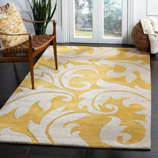 Carpet Planet Yellow Color Pattern Premium Hand Tufted Carpet