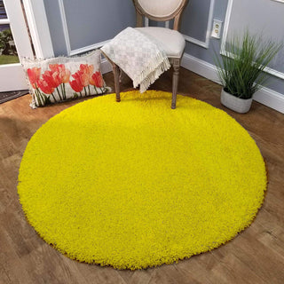 Fibers Round Shaggy Carpet & Rug