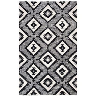 Hand Tufted Modern Design Wool Carpet for Living Room, Bedroom, Drawing Room and Hall  - ivory strips