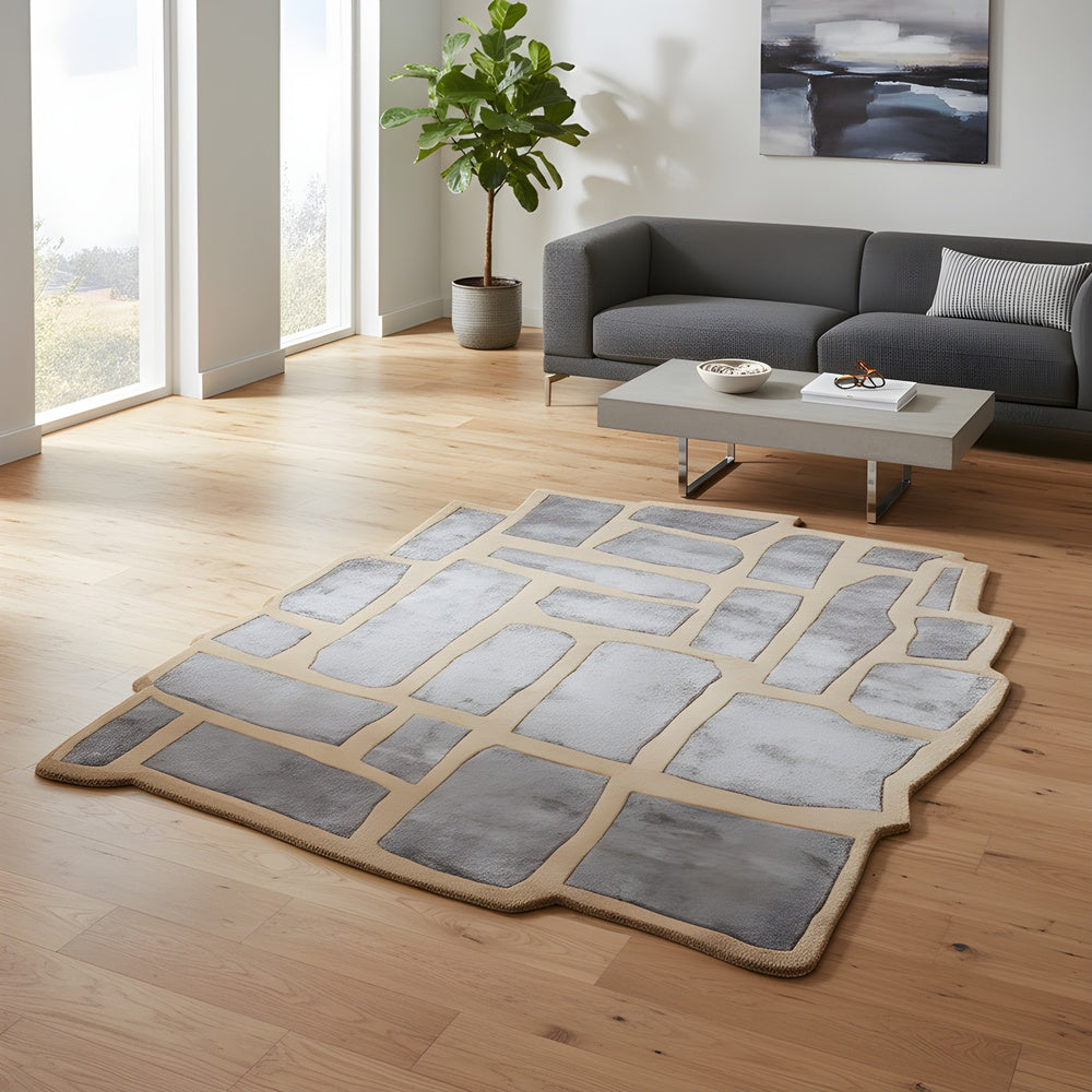 Solid Irregular Hand Tufted Carpet & Rug