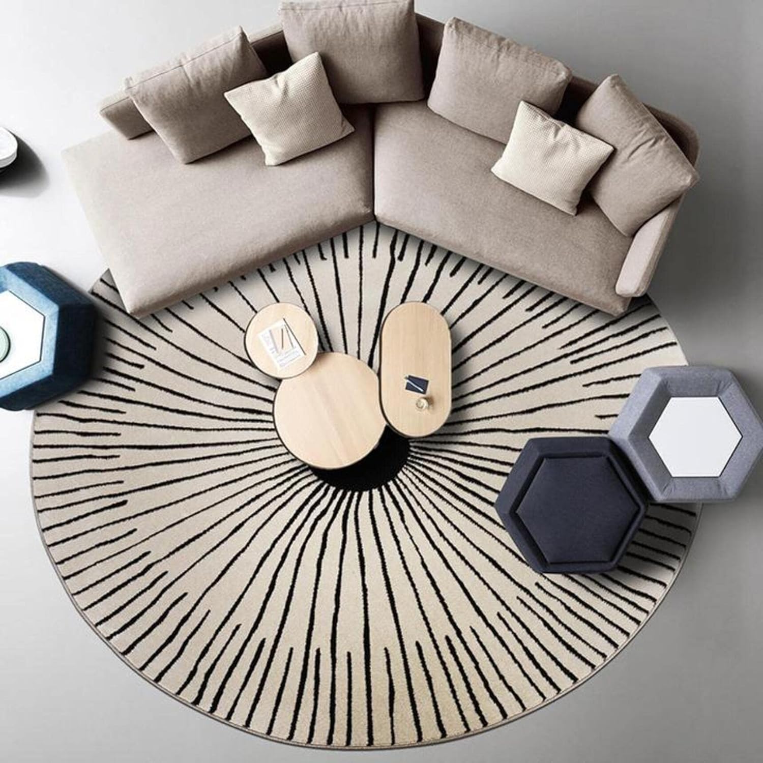 Softique Round Hand Tufted Carpet & Rug