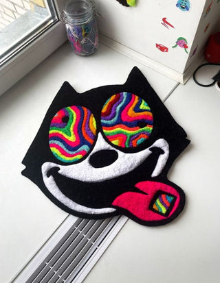 Colourful Dog Face High Quality hand Tufted Rug