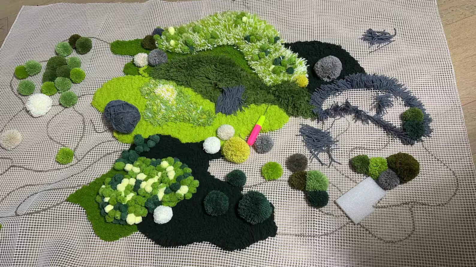 Blush Moss Hand Tufted Carpet & Rug