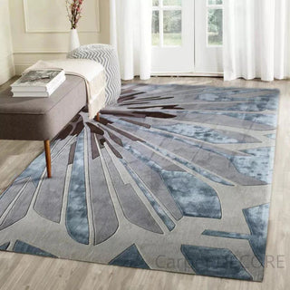 Carpet Planet -  Flower Pattern Blue Premium Hand Tufted Carpet