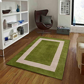 Hand Tufted Modern Design Wool Carpet for Living Room, Bedroom, Drawing Room and Hall  -green slush