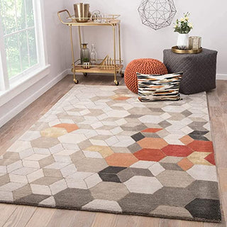 Hand Tufted Modern Design Wool Carpet for Living Room, Bedroom, Drawing Room and Hall  -multicolour abstract