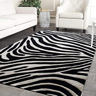 Hand Tufted Modern Design Wool Carpet for Living Room, Bedroom, Drawing Room and Hall  -zebra strips