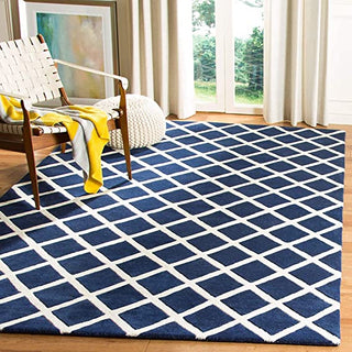 Hand Tufted Modern Design Wool Carpet for Living Room, Bedroom, Drawing Room and Hall  -blue trellis