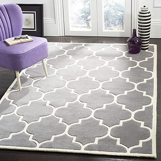 Hand Tufted Modern Design Wool Carpet for Living Room, Bedroom, Drawing Room and Hall  -gray morroccan