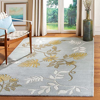 Hand Tufted Modern Design Wool Carpet for Living Room, Bedroom, Drawing Room and Hall  - ivory & grey traditional