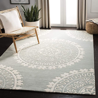 Hand Tufted Modern Design Wool Carpet for Living Room, Bedroom, Drawing Room and Hall  - grey traditional