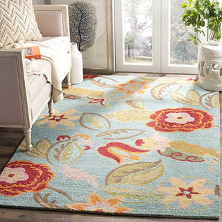 Hand Tufted Modern Design Wool Carpet for Living Room, Bedroom, Drawing Room and Hall  - Blue multi Floral