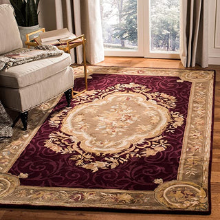 Hand Tufted Modern Design Wool Carpet for Living Room, Bedroom, Drawing Room and Hall  - Maroon Persian